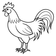 Rooster black art vector
