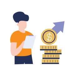 falt deisgn, flat design bisnis, bisnis flat design Two people discussing with work partners to collaborate, startup business illustration conceptual design ilustration vector