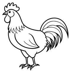 Rooster black art vector