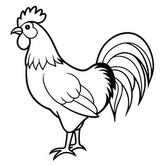 Rooster black art vector