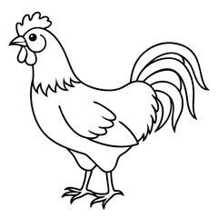 Rooster black art vector