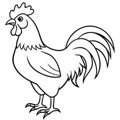 Rooster black art vector