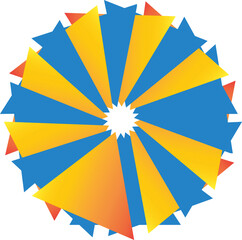 abstract new sky blue and orange colour ert design.