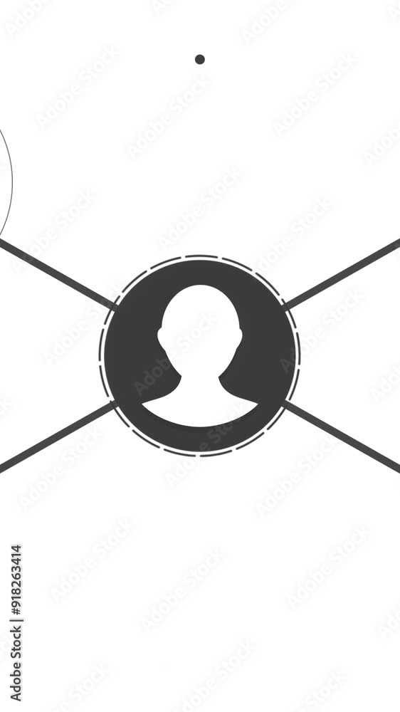 Aufkleber social network people icon link connection technology loop animation. beautiful. add friends network