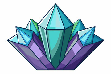 A Cluster of Blue and Purple Gemstones