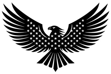 American flag with an attractive vector design of an eagle with its wings fully extended