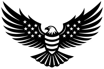 American flag with an attractive vector design of an eagle with its wings fully extended