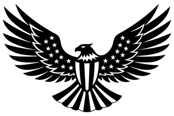 American flag with an attractive vector design of an eagle with its wings fully extended