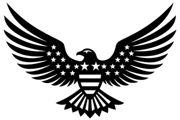 Fototapeta premium American flag with an attractive vector design of an eagle with its wings fully extended