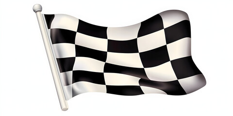 An isolated flag icon depicting a competition sport with a checkered racing flag symbolizing the start and finish.