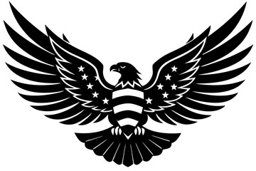 American flag with an attractive vector design of an eagle with its wings fully extended