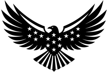 American flag with an attractive vector design of an eagle with its wings fully extended