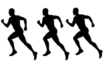 Different  Running Man Vector Silhouette