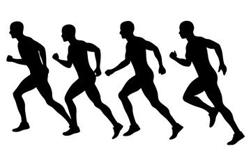 Different  Running Man Vector Silhouette