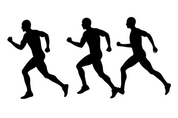 Different  Running Man Vector Silhouette