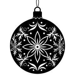 Fototapeta premium Black Festive Ornament silhouette in white background