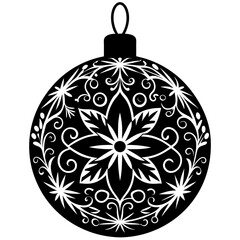 Black Festive Ornament silhouette in white background