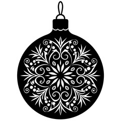 Fototapeta premium Black Festive Ornament silhouette in white background