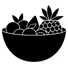 Fruit Salad vector silhouette