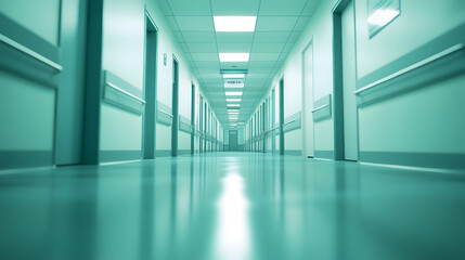 Serene Hospital Corridor with Sign for Surgery Fee Information