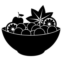 Fruit Salad vector silhouette