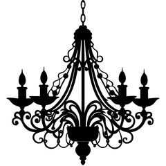 Chandelier vector silhouette