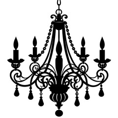 Chandelier vector silhouette