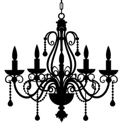 Chandelier vector silhouette