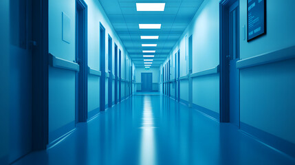 Serene Hospital Corridor with Sign for Surgery Fee Information