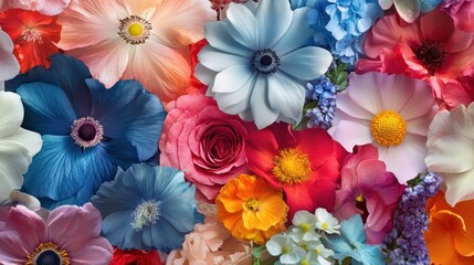 A Colorful Bouquet of Delicate Flower Blooms