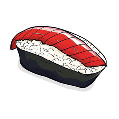 Ikura in a cartoon style on isolated white background