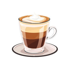  Ristretto in a cartoon style on white background