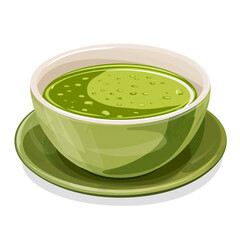 Matcha in a cartoon style on isolated white background