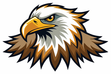 Obraz premium A fierce bald eagle's head with sharp, focused eyes