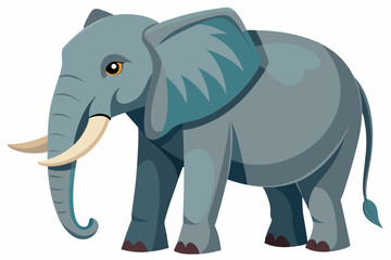 Obraz premium A Cartoon Illustration of a Grey Elephant with Large Ears and Tusks