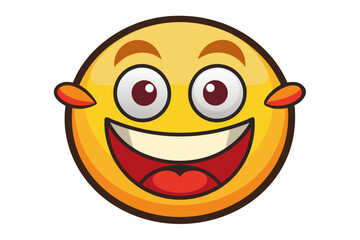 Yellow Cartoon Face with Open Mouth and Wide Eyes