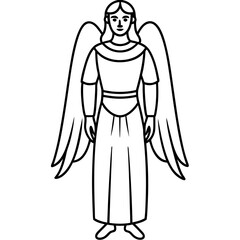Angel full body art vector illustration