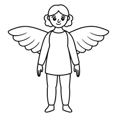 Angel full body art vector illustration