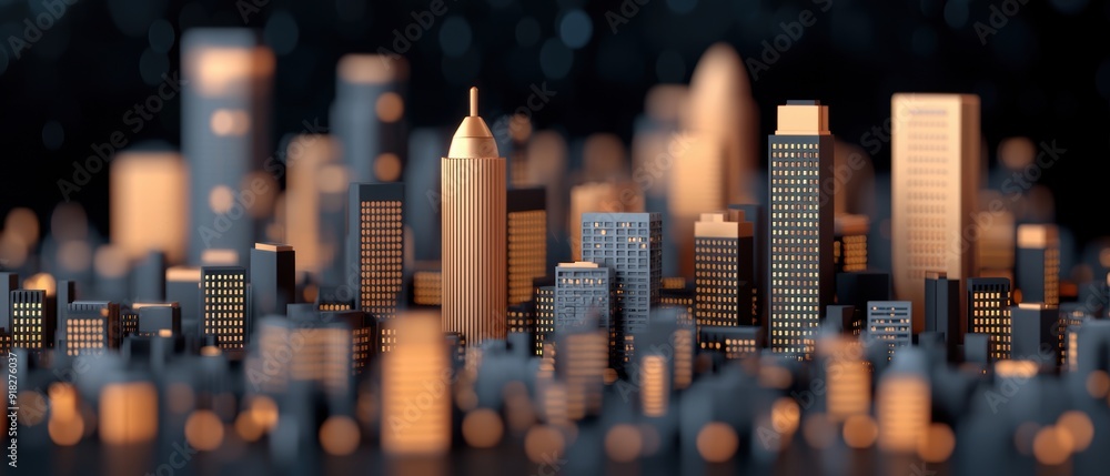 Poster futuristic smart infrastructure in urban environments - with copy space