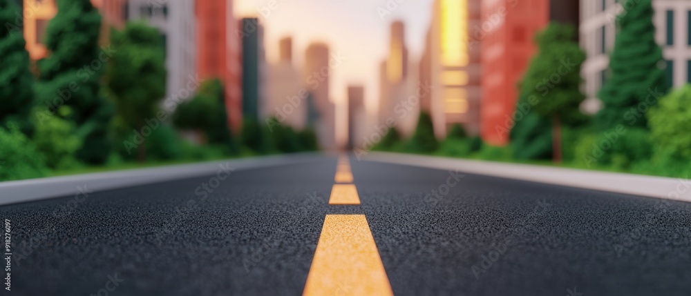 Poster futuristic intelligent transportation systems in cities - animation with copy space for text