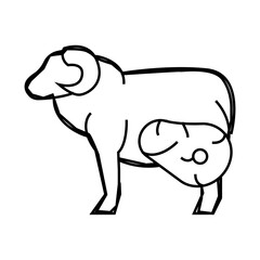 mutton farm animal meat line icon vector. mutton farm animal meat sign. isolated contour symbol black illustration