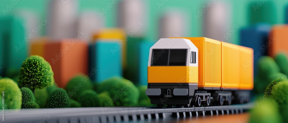 Poster exploring intermodal transportation networks - cartoon with copy space for text