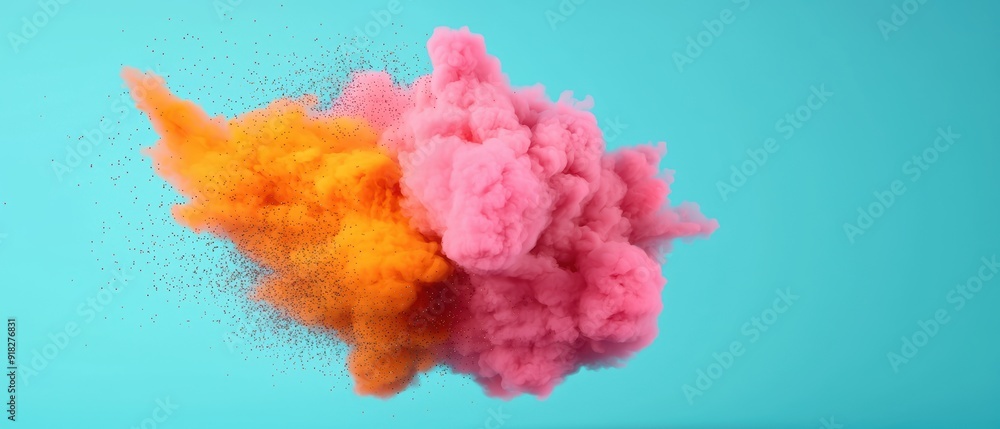 Poster dynamic visualization of influencer marketing impact with copy space for text - grunge splash dust b