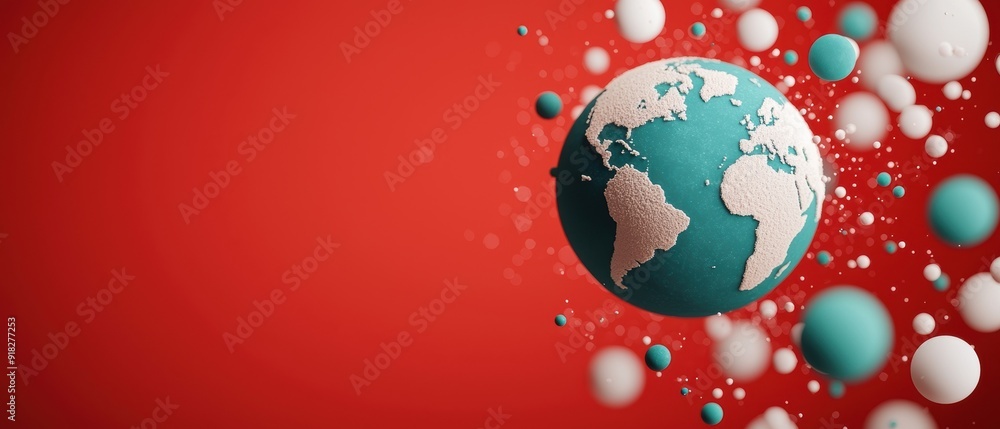 Aufkleber globalization: a exploration of challenges and opportunities with selective focus copy space in grun
