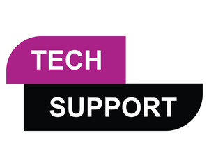 tech support button on white background. tech support button sign