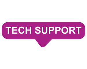 tech support button on white background. tech support button sign