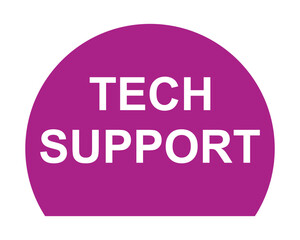 tech support button on white background. tech support button sign