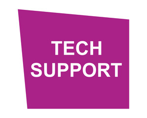 tech support button on white background. tech support button sign