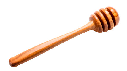 Wooden honey dipper on transparent background