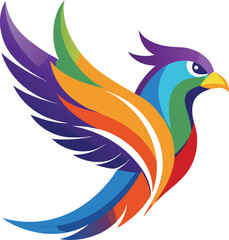 Fototapeta premium vector illustration of a bird vector illustration of a peacock vector illustration of an abstract bird